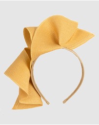 Max Alexander - Large Wavy Mustard Racing Fascinator