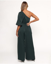 Petal & Pup - Hedda One Shoulder Jumpsuit - Emerald