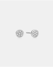 Ania Haie - Silver Small Pave Disc Stud Earrings