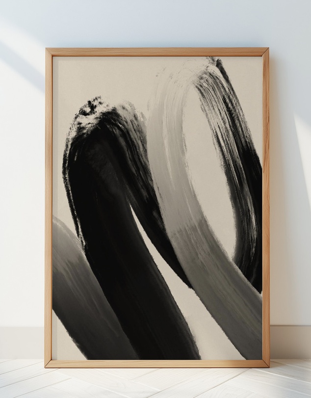 Olive et Oriel - Black Strokes No 23 by Treechild Art Print
