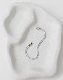 The White Collection - Sidney Bracelet - Baguette Silver Tennis Bracelet