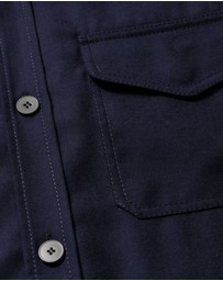 Calibre - Slim Wool Flannel Shirt Navy