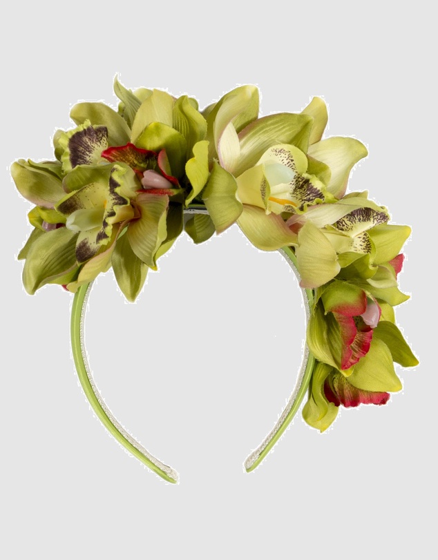 Max Alexander - Large Lime Flower Headband Fascinator