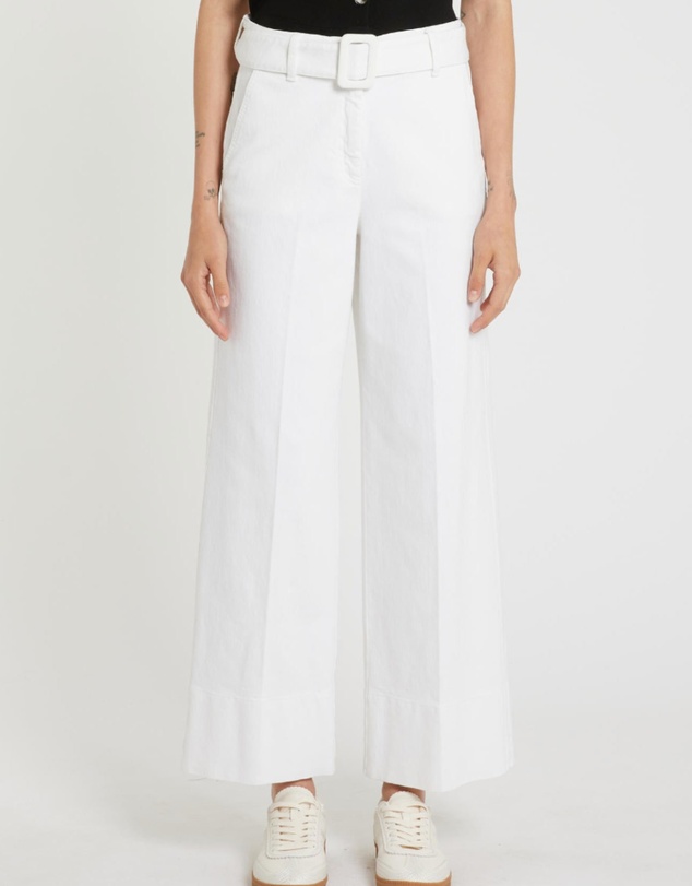 Marella - White Belted Trousers