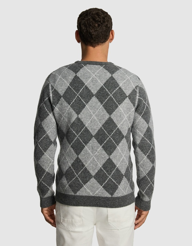 yd. - Hamish Crew Argyle Knit Jumper
