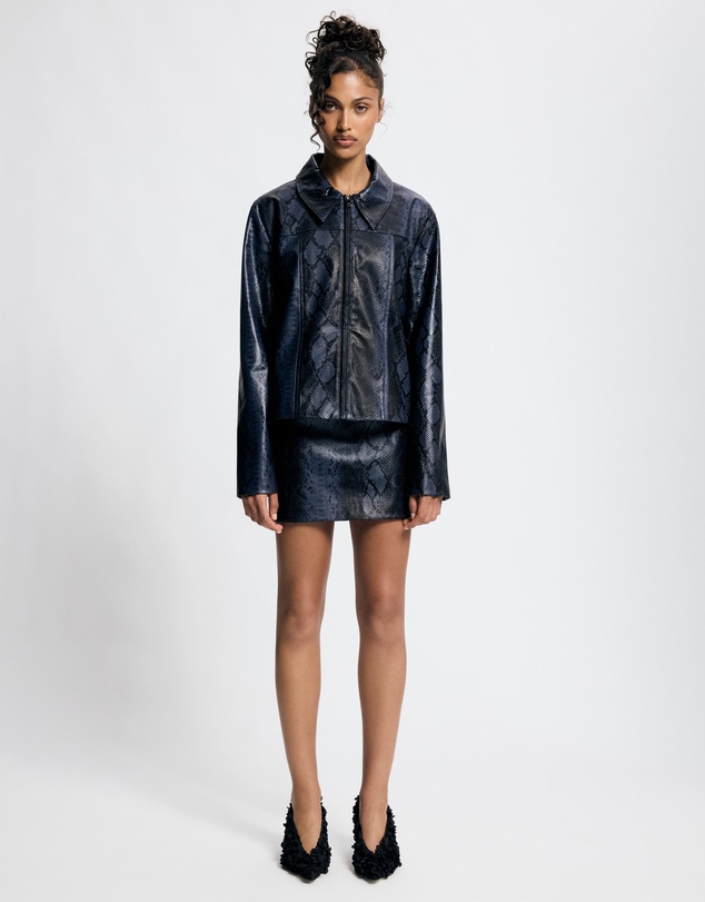 Lover - Eloise Python Leather Look Mini Skirt