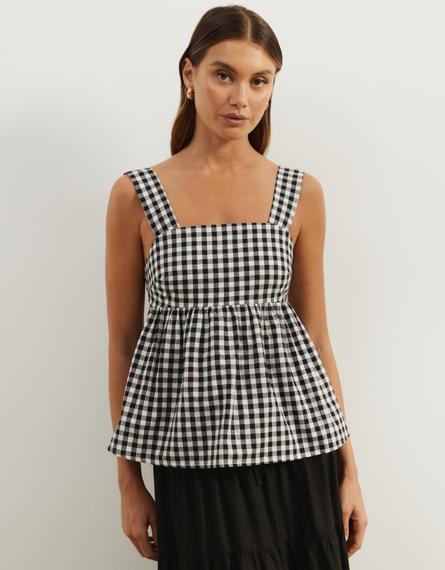 Atmos&Here - Billie Self Tie Gingham Top