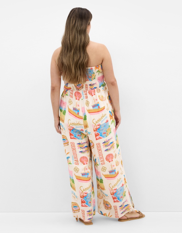 City Chic - Smocked Print Jumpsuit