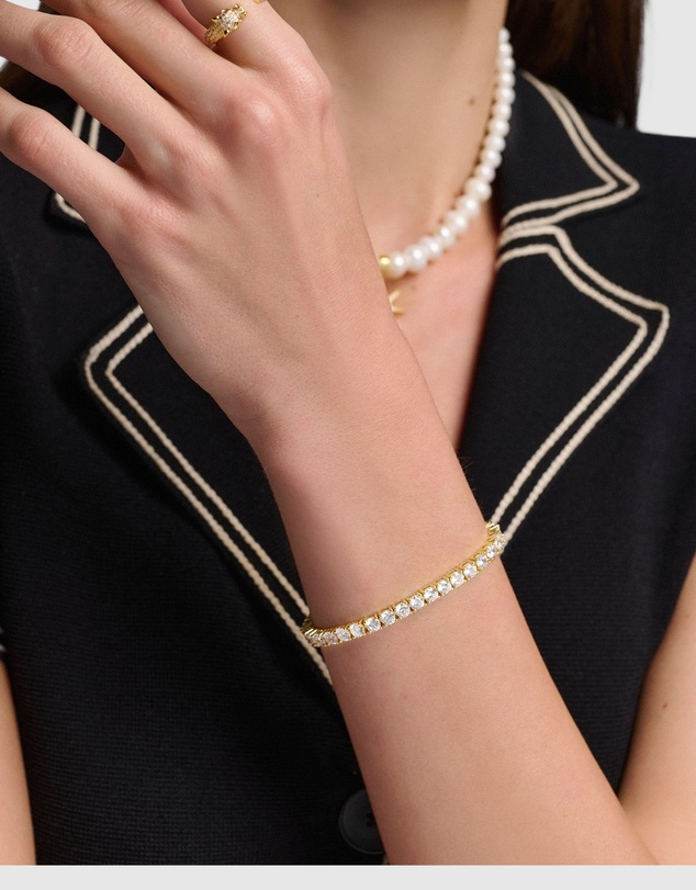 Nialaya Jewellery - Tennis Bracelet in Gold