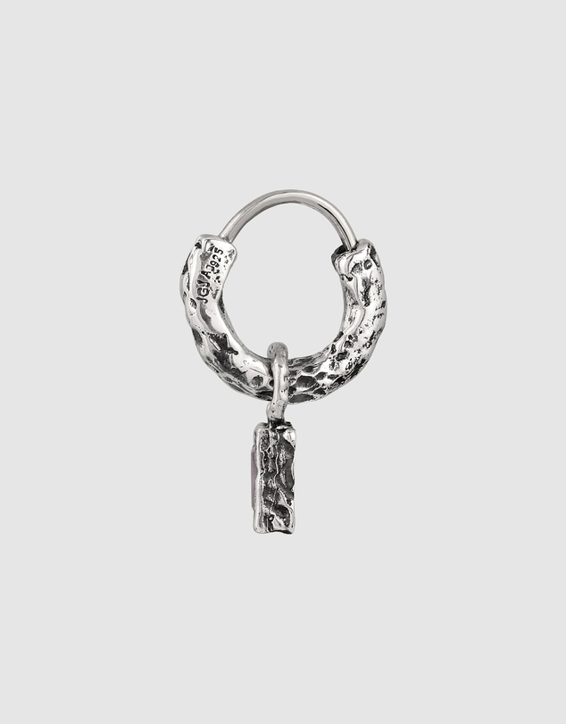 Haze & Glory - Liquid Rose Hoop in Oxidised 925 Silver
