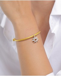 Elli Jewelry - Satin Bracelet with Silver Sunburst Charm