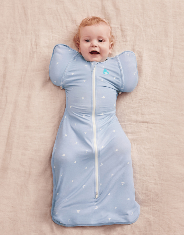 Love to Dream - Swaddle Up™ Transition Bag 1.0 TOG Viscose From Bamboo Boats Mist Blue