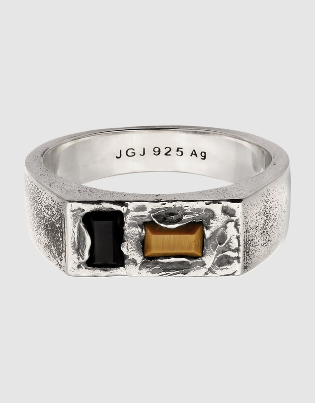 Haze & Glory - ICONIC EXCLUSIVE - Ring Men Signet Tigers Eye Onyx 925 Sterling Silver
