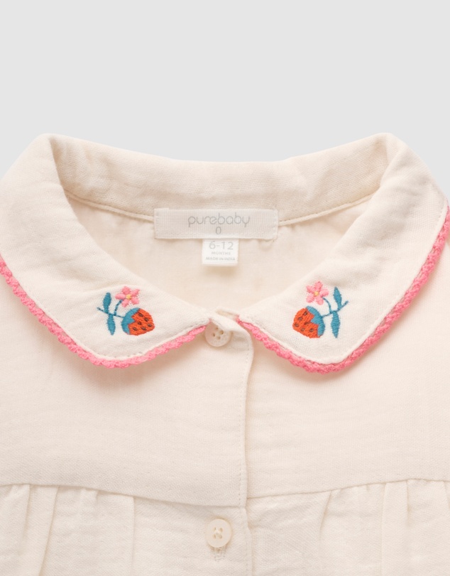 Purebaby - Embroidered Shirt- Kids-Babies