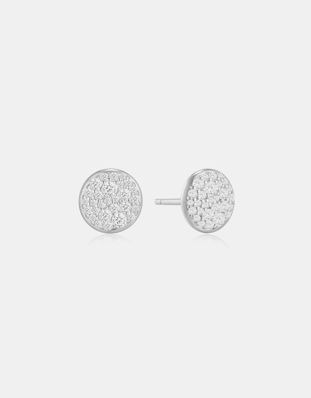 Ania Haie - Silver Pave Disc Stud Earrings