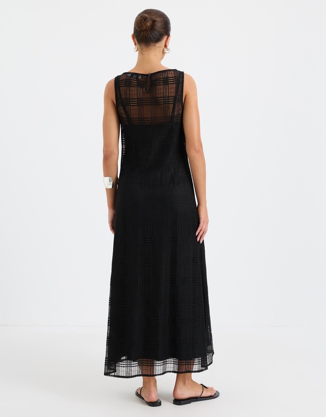 Calli - Selene Sheer Check Midi Dress