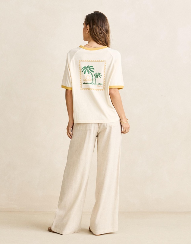 Rhythm - Linen Whip Stitch Wide Leg Pants