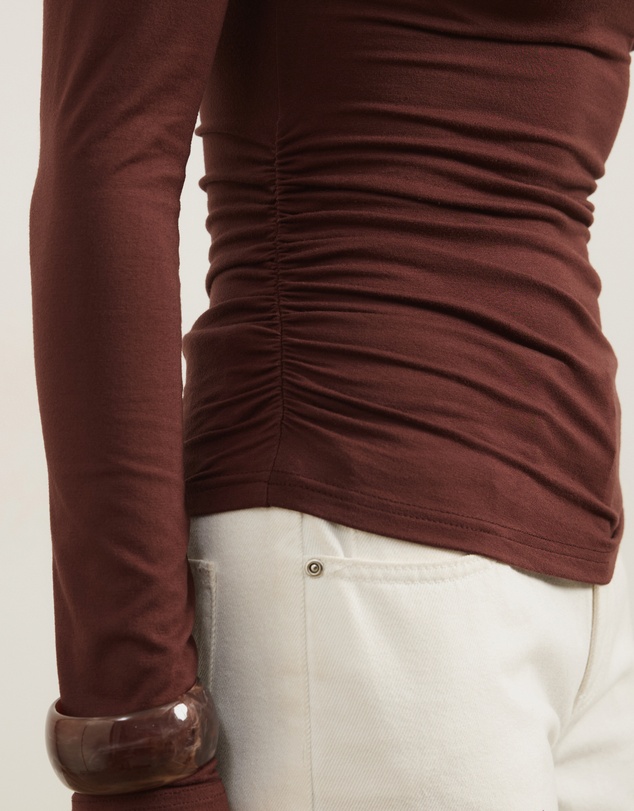 Atmos&Here - Poppy Asymmetrical Draped Jersey Top
