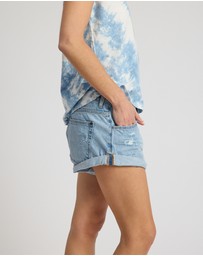 ONE TEASPOON - Bandits Low Waist Mid Length Denim Shorts