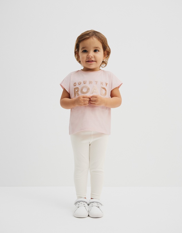 Country Road - Organically Grown Cotton Sequin Logo T-shirt