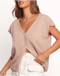 Petal & Pup - Mariana Knit Vest - Beige Marle