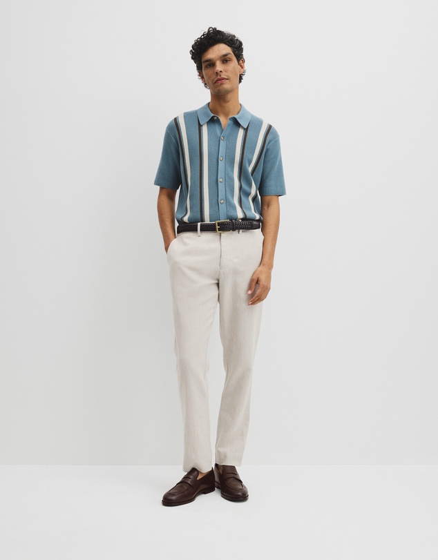 Country Road - Australian Good Earth Cotton Textured Stripe Knit Shirt