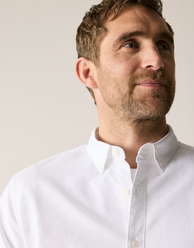 Trenery - Regular Fit Cotton Oxford Shirt in White