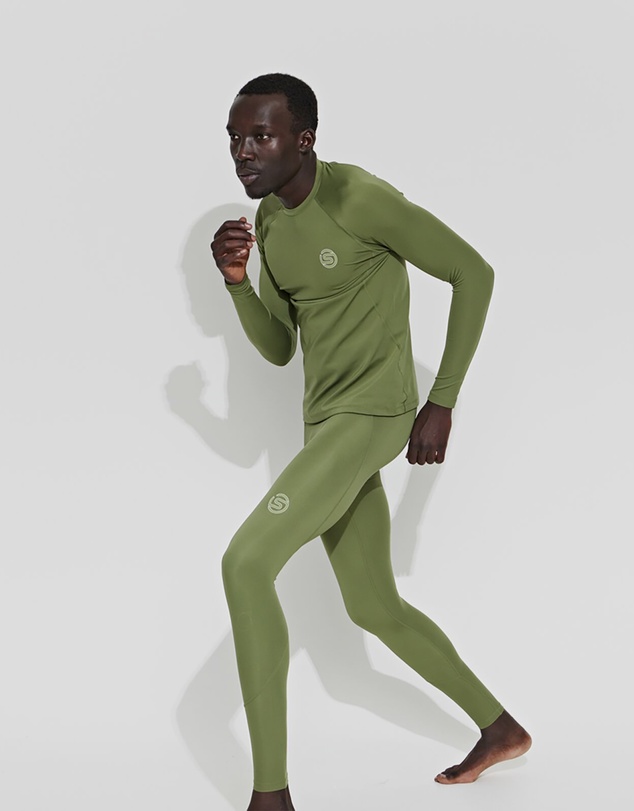 SKINS - SKINS Compression Men's Series-2 Gym Clothing Mens Long sleeve Top Khaki