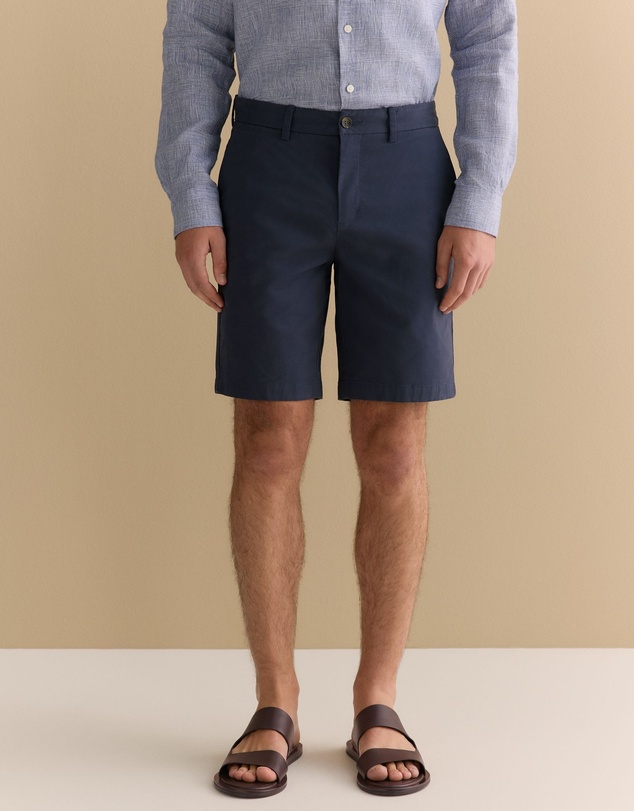 Trenery - Cotton Twill Chino Short in Navy