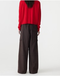 Bassike - Crushed Cotton Layered Pants