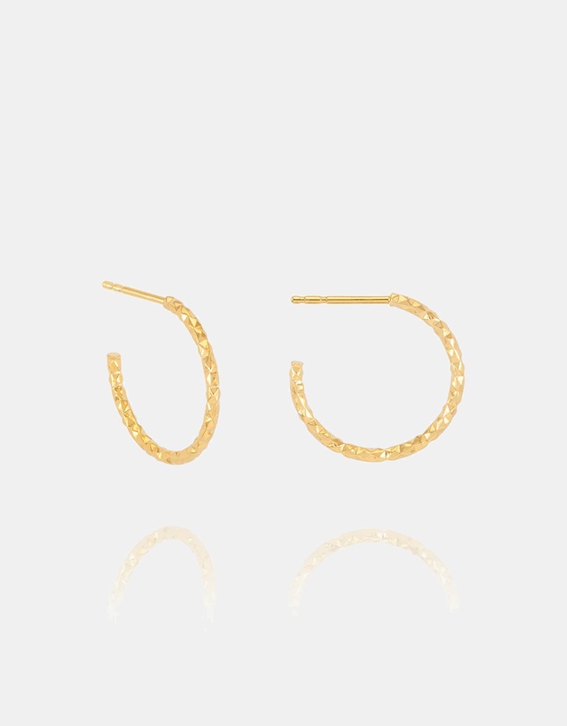 Rachel Jackson - Shimmering Sun Medium Hoop Earrings Gold