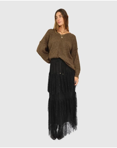 Belle & Bloom - Dreamy Days Lace Tiered Skirt