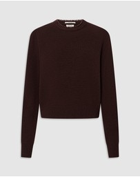Oroton - Embellished Rib Knit Crew Jumper
