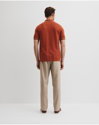Country Road - Australian Cotton Blend Silk Tipped Knit Polo