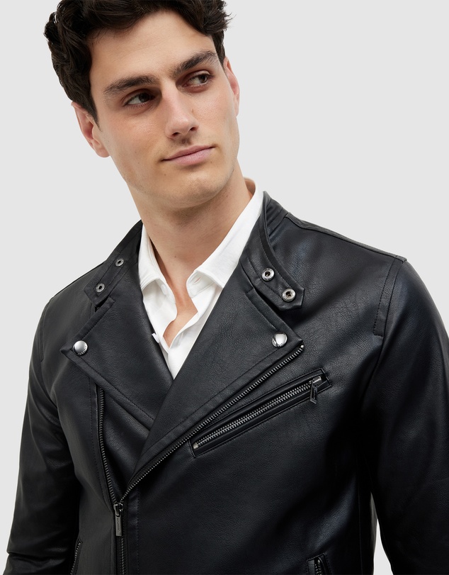 Politix - Danny Faux Leather Biker Jacket