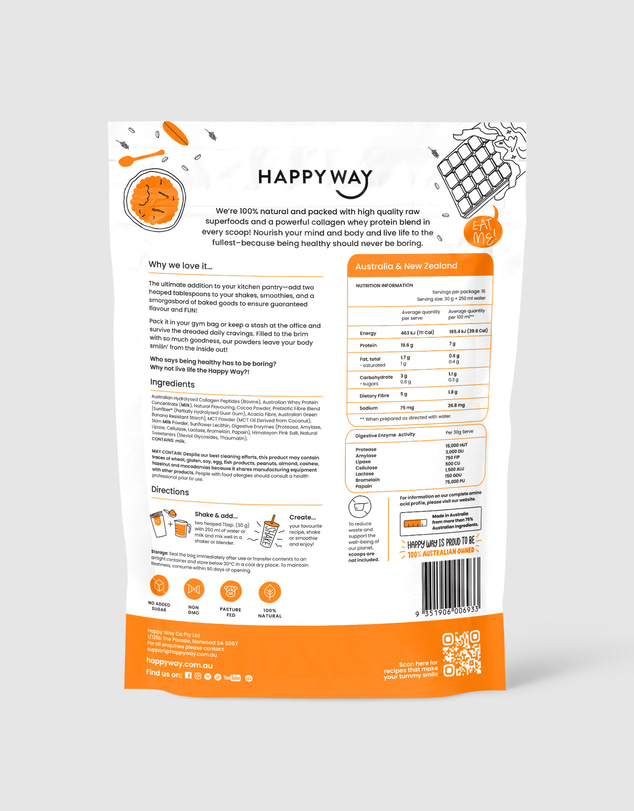 Happy Way - Chocolate Collagen Whey Protein Powder