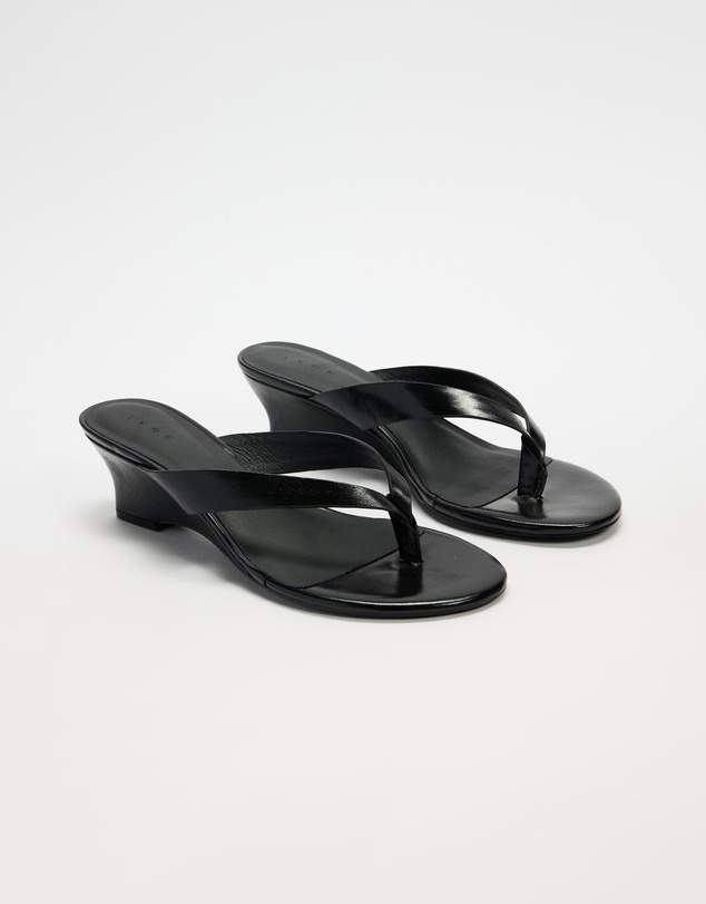 AERE - Leather Wedge Heel Thongs