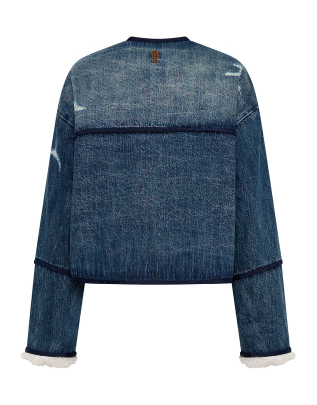 ONE TEASPOON - Teddy Cropped Denim Jacket - Boys Club Blue