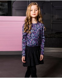 B.Nosy - Long Sleeve Floral Dress with Glitter Skirt - Kids-Teens