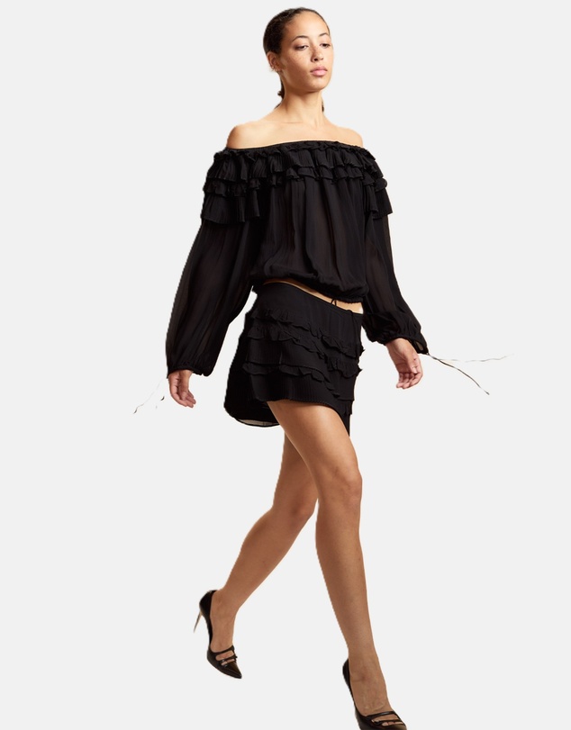 Cynthia Rowley - Ruffle Pleated Micro Skirt