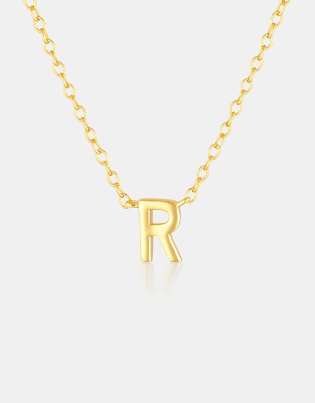 The Silver Collective - Children's A-Z Letter Necklace - R