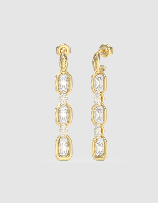 GUESS - GUESS Ladies Gold-Tone 45mm Gemstone Earrings