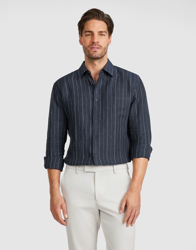 Tarocash - Hamilton Linen Stripe Shirt