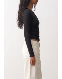 Atmos&Here - Henley Long Sleeve Rib Top