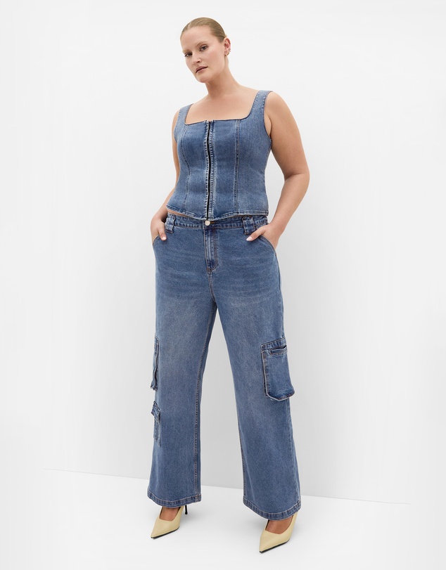 City Chic - Lara Denim Corset Top