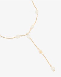 Lovisa - Gold Plated Freshwater Pearl Station Y-Necklace