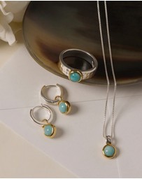 Najo - Solace 2-Tone Amazonite Huggie Earring