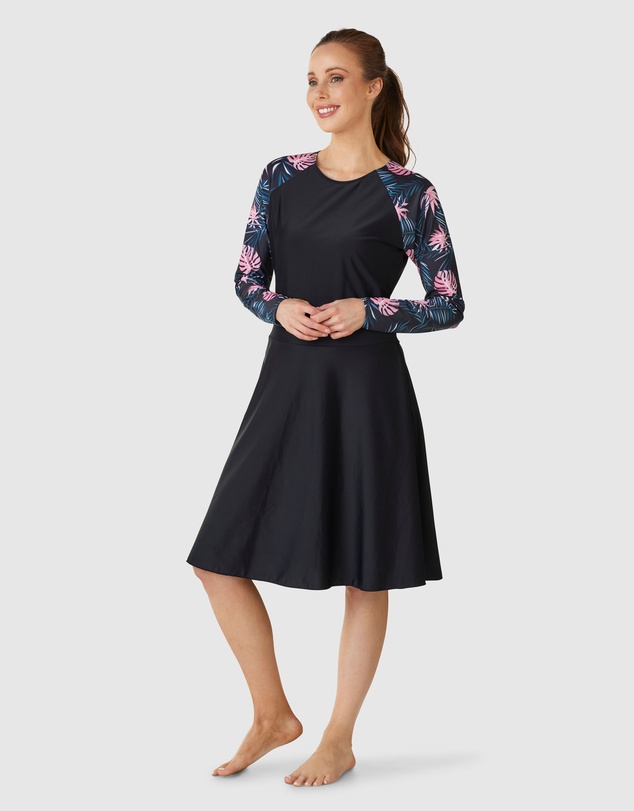 Modest Mermaid - Leaf swim dress SPF50+