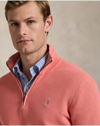 Polo Ralph Lauren - Mesh-Knit Cotton Quarter-Zip Sweater