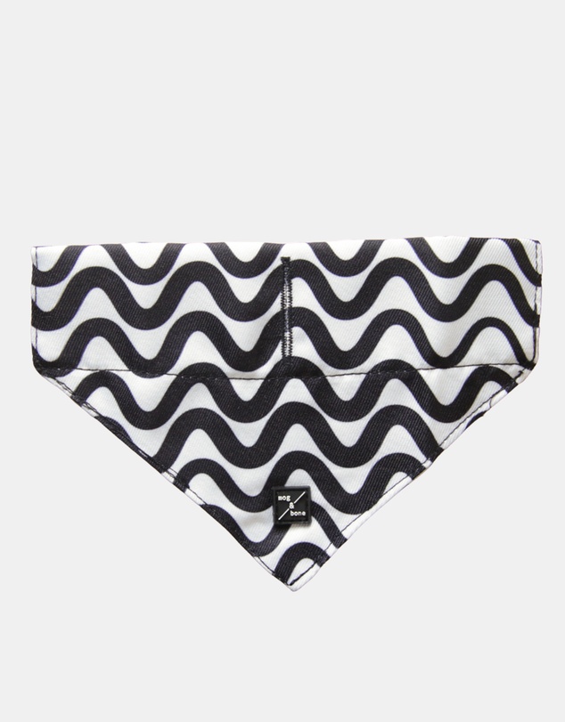 Mog & Bone - Dog Bandana - Black Wave Print